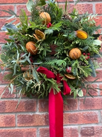 Festive door wreath