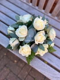 White rose posy